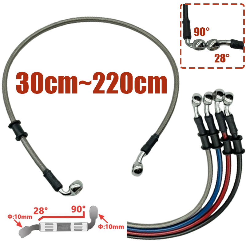 Brake Line Motorcycle - Silver 30cm To 220cm 28°-90° 10mm