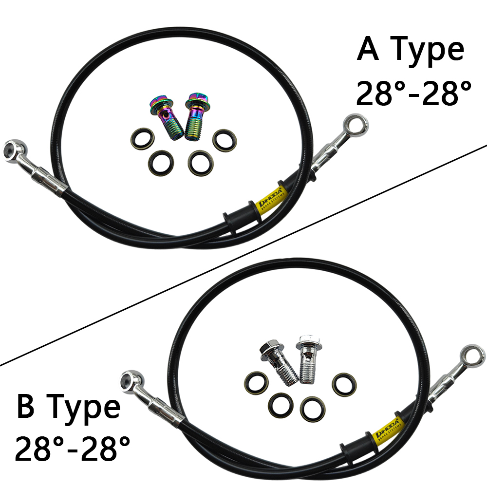 28°-28° Black Braided Stainles - Brake Line Motorcycle review and price