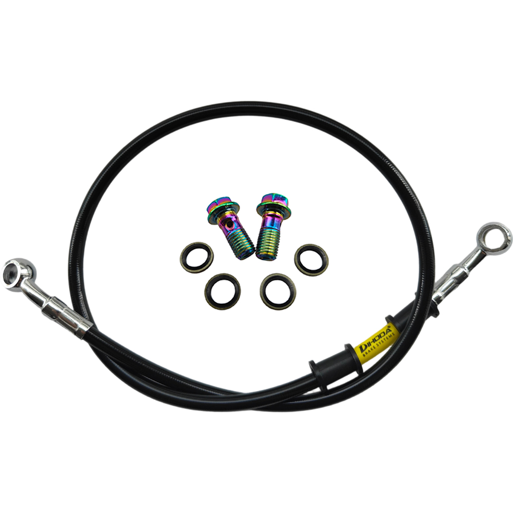 28°-28° Black Braided Stainles - Brake Line Motorcycle review and price