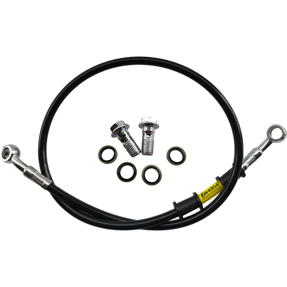 28°-28° Black Braided Stainles - Brake Line Motorcycle review and price