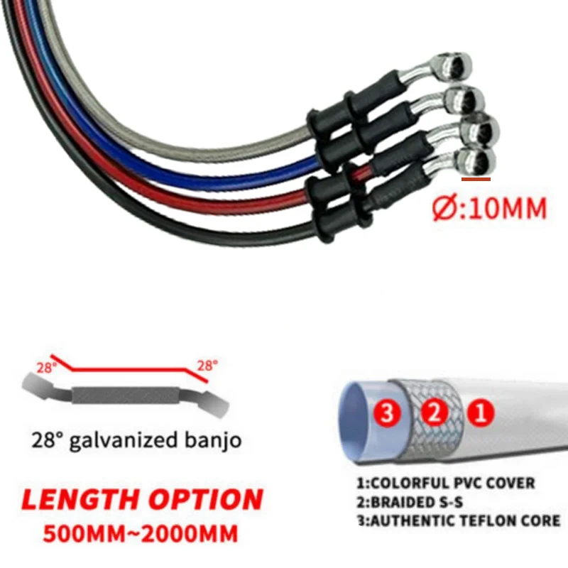 Silver 30cm To 220cm 28° 10mm  - Motorcycle Brake Cable review and price