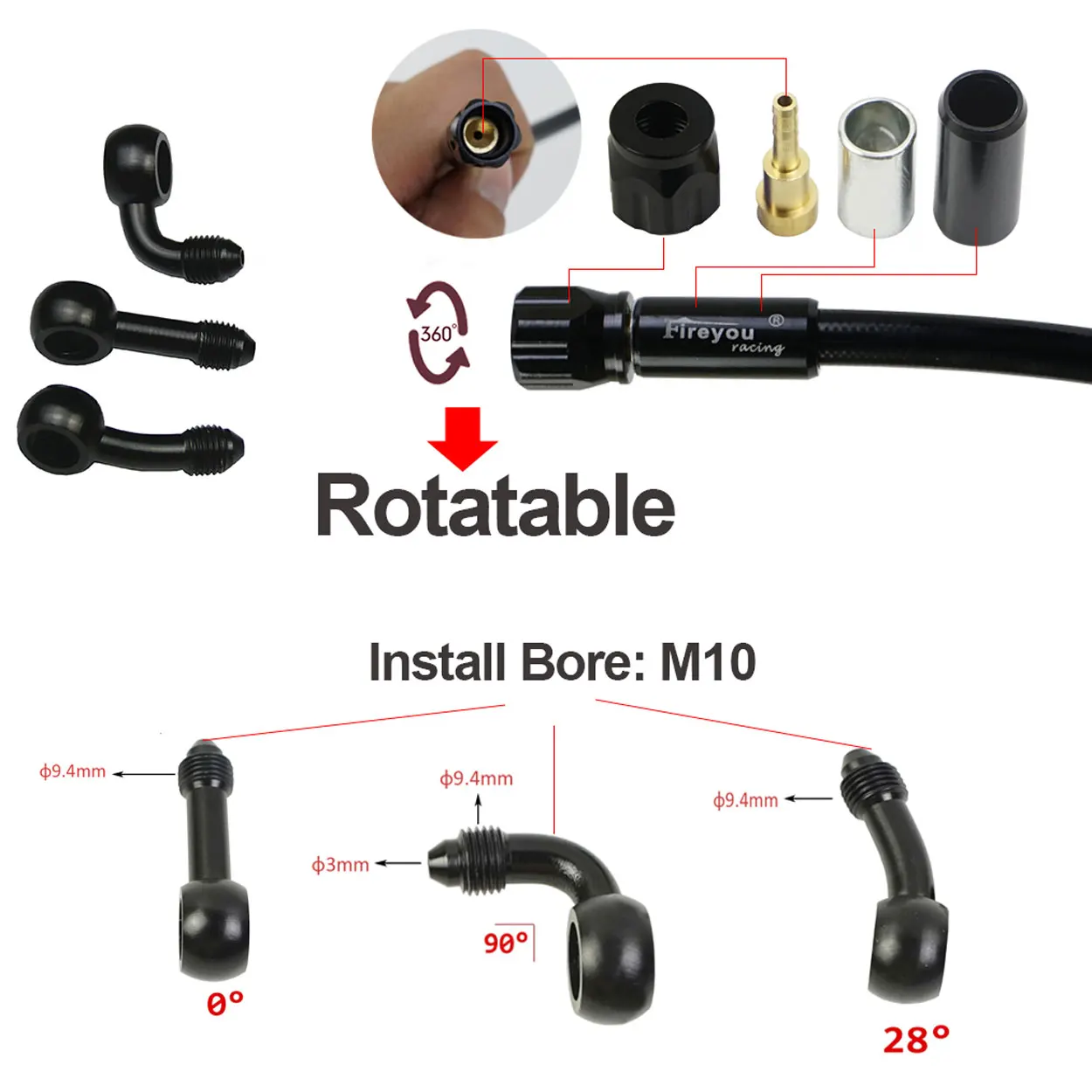 AN3 Braided Brake Hose Motorcy - Motorcycle Brake Cable review and price