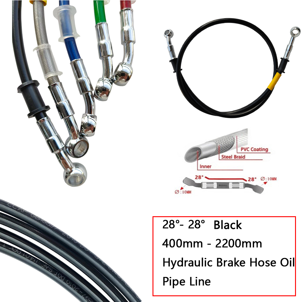 28°-28° Black Braided Hydrauli - Brake Line Motorcycle review and price